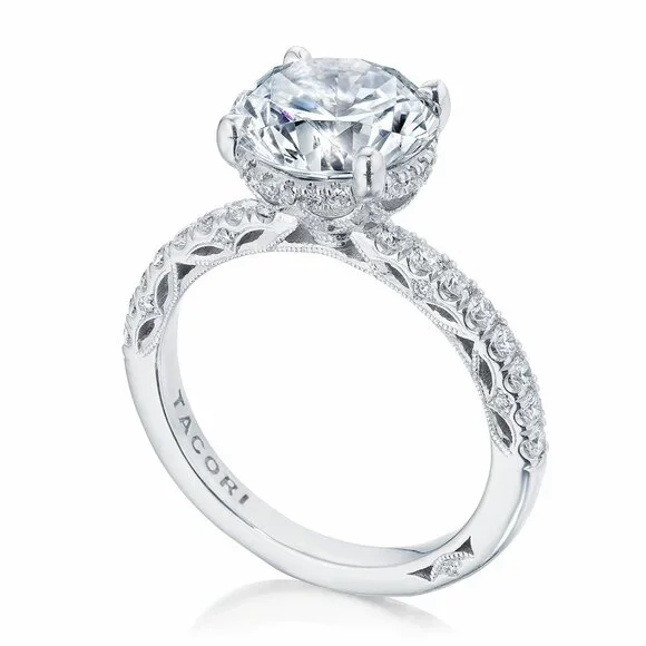 Tacori Dantela Collection 3.54 Carat Round Solitaire Diamond Ring Size 5.5 - Picture 8 of 15